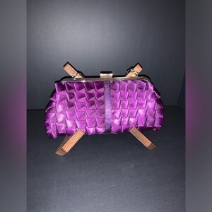 McClintock purple satin vintage purse with gorgeous inside and chain